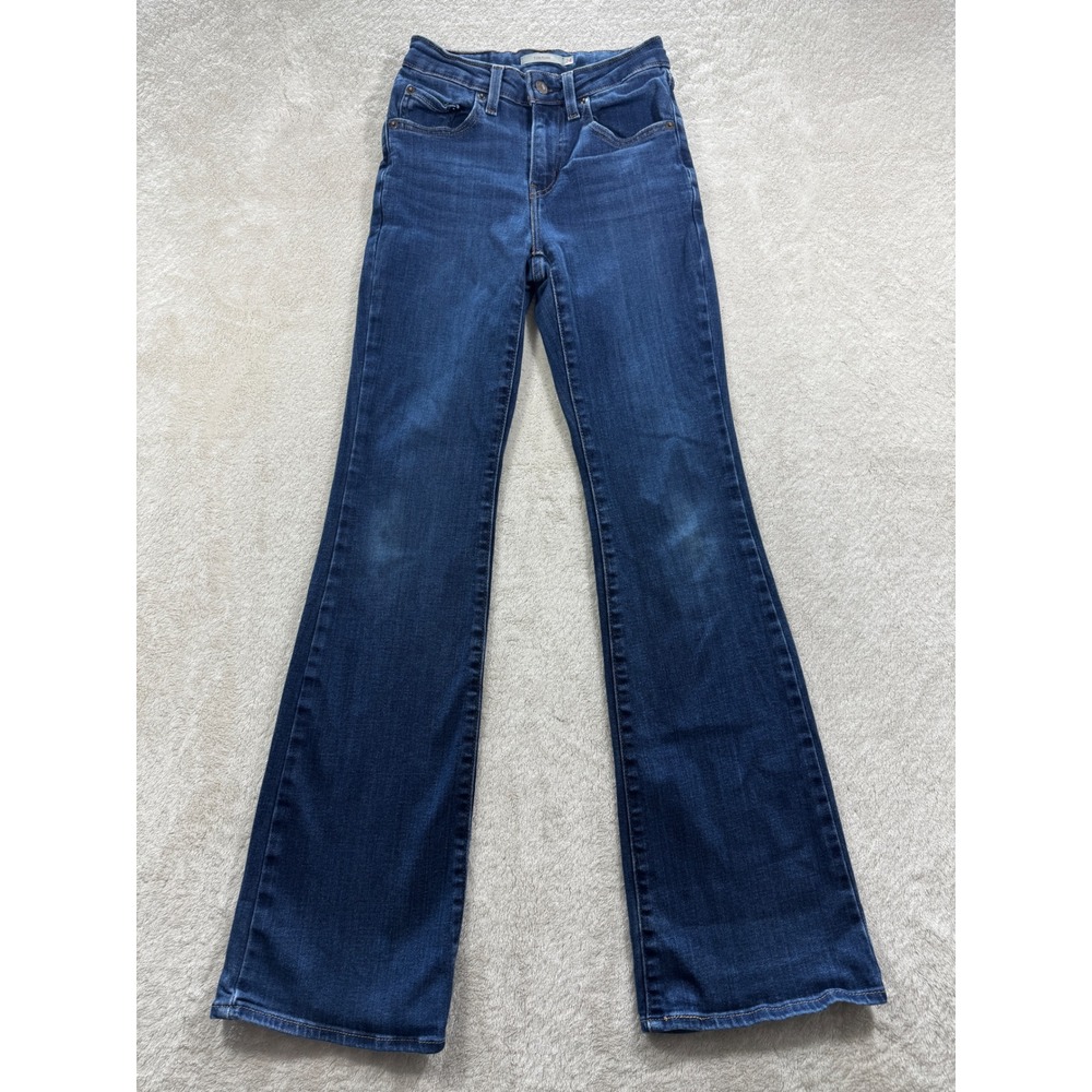 Levi's Womens‎ 726 Flare High Rise Dark Wash Blue Denim Jeans 24 Meas: 24x31.5